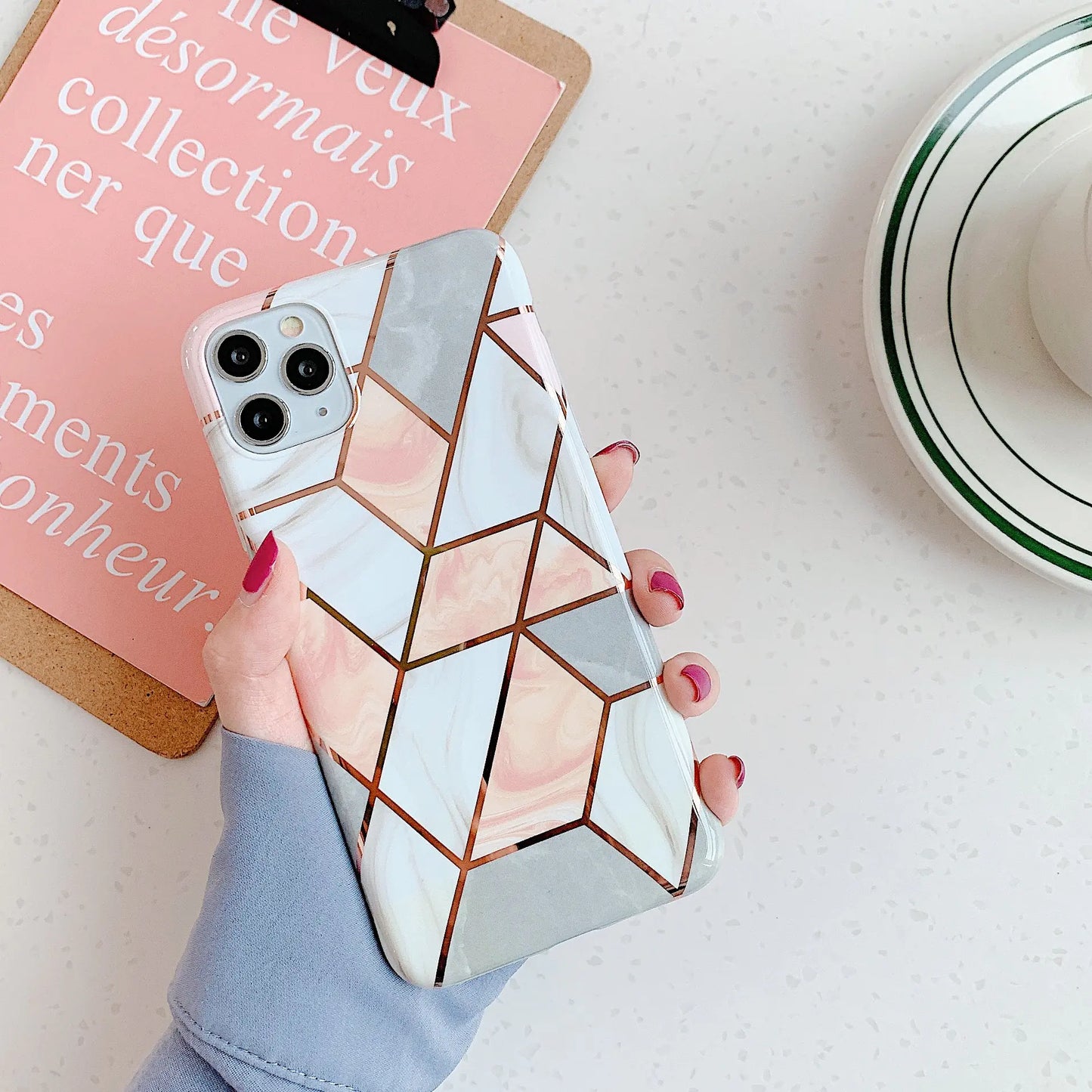 Stitched Marble Phone Case