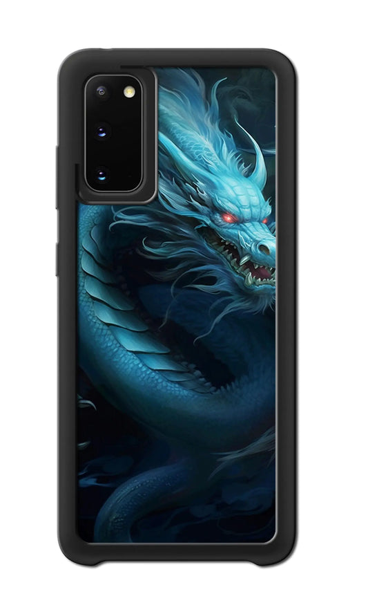 Jeuloth for Samsung Galaxy S20 Phone Case - Chinese Blue Dragon Designed Phone Cases - TPU Phone Cases - Drop Protection